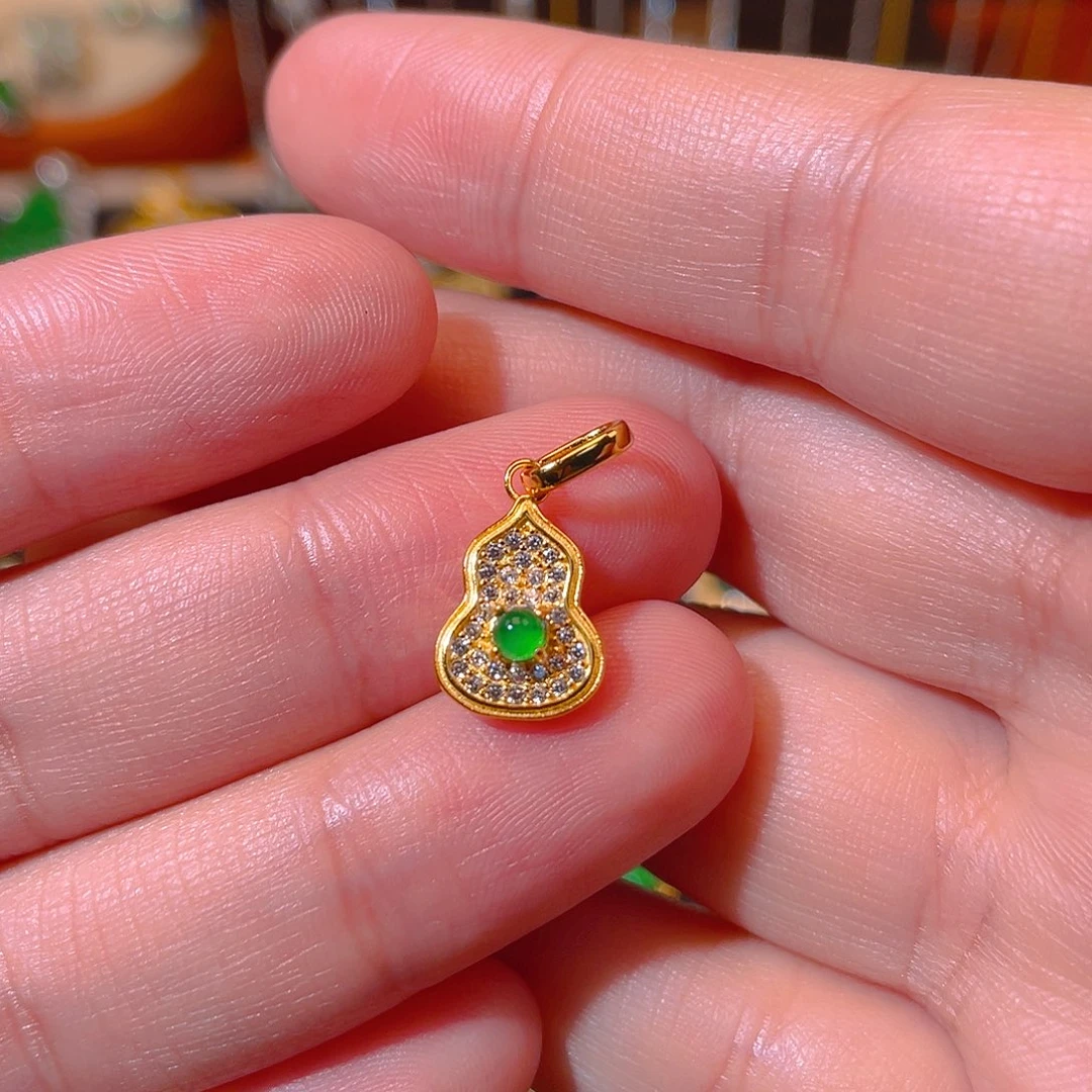 翡翠银S925镶嵌吊坠(不含链)