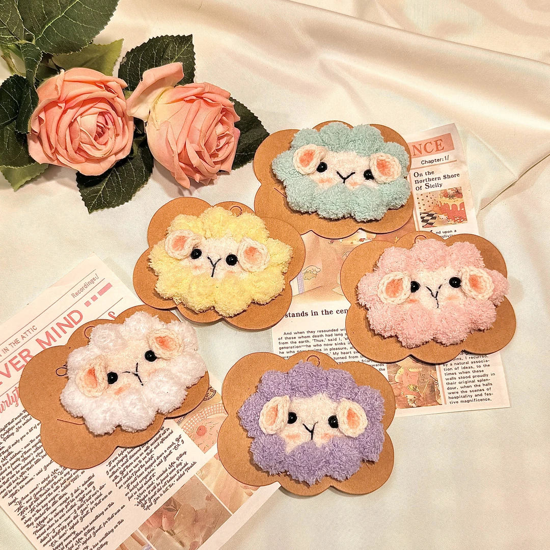 【文创好物成品】小羊儿童bb夹发夹非遗手工毛线钩织