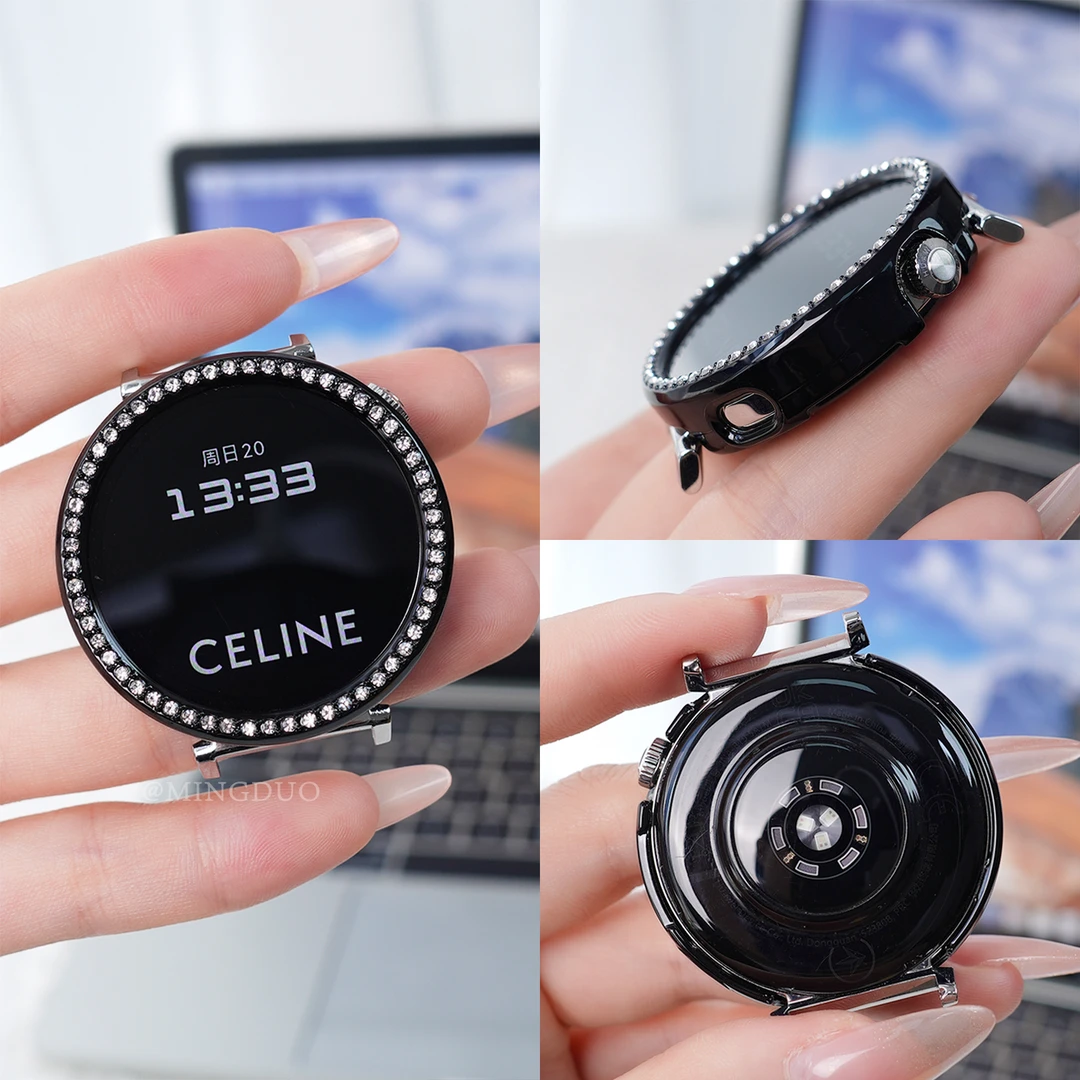 鸣铎适用华为gt5保护套gt4亮钻保护gt5pro曜石黑手表壳膜一体表套