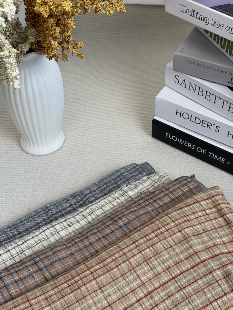 细线流苏格子拼色围脖围巾披肩两用柔软羊绒高级感清冷风男女同款