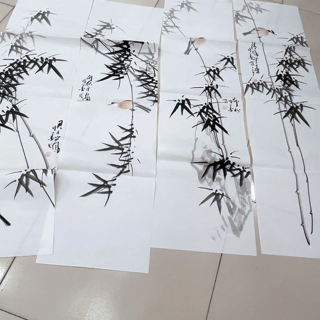 国画纯手绘花鸟山水