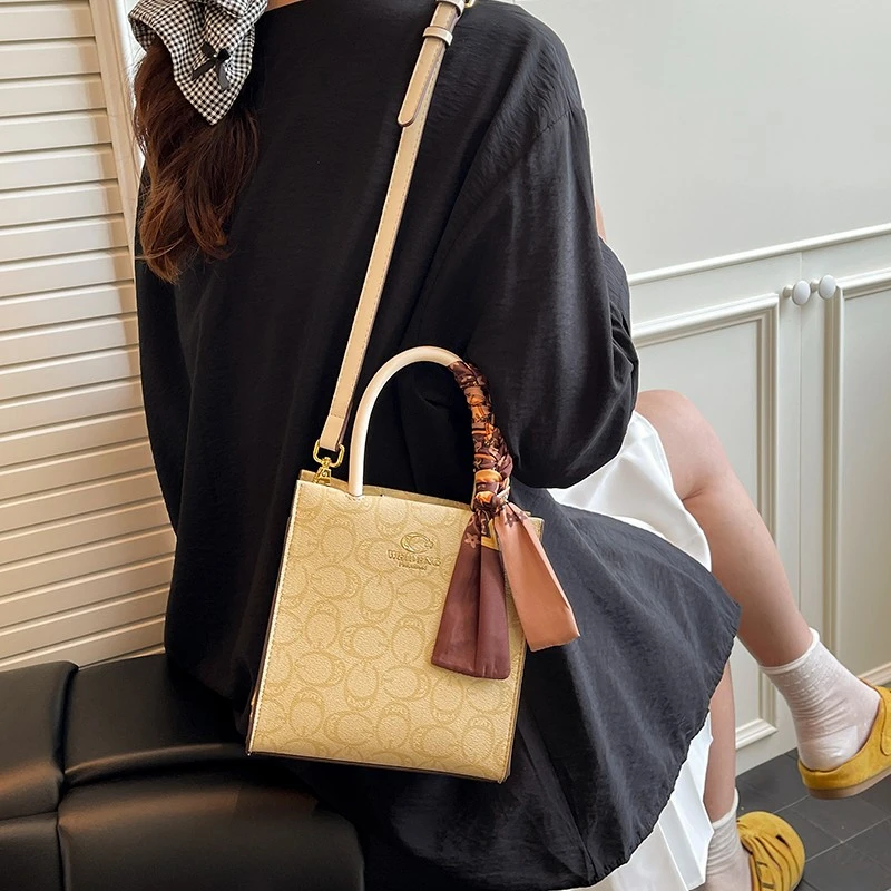 2025新款时尚斜挎包欧美印花单肩复古手提女包ZX