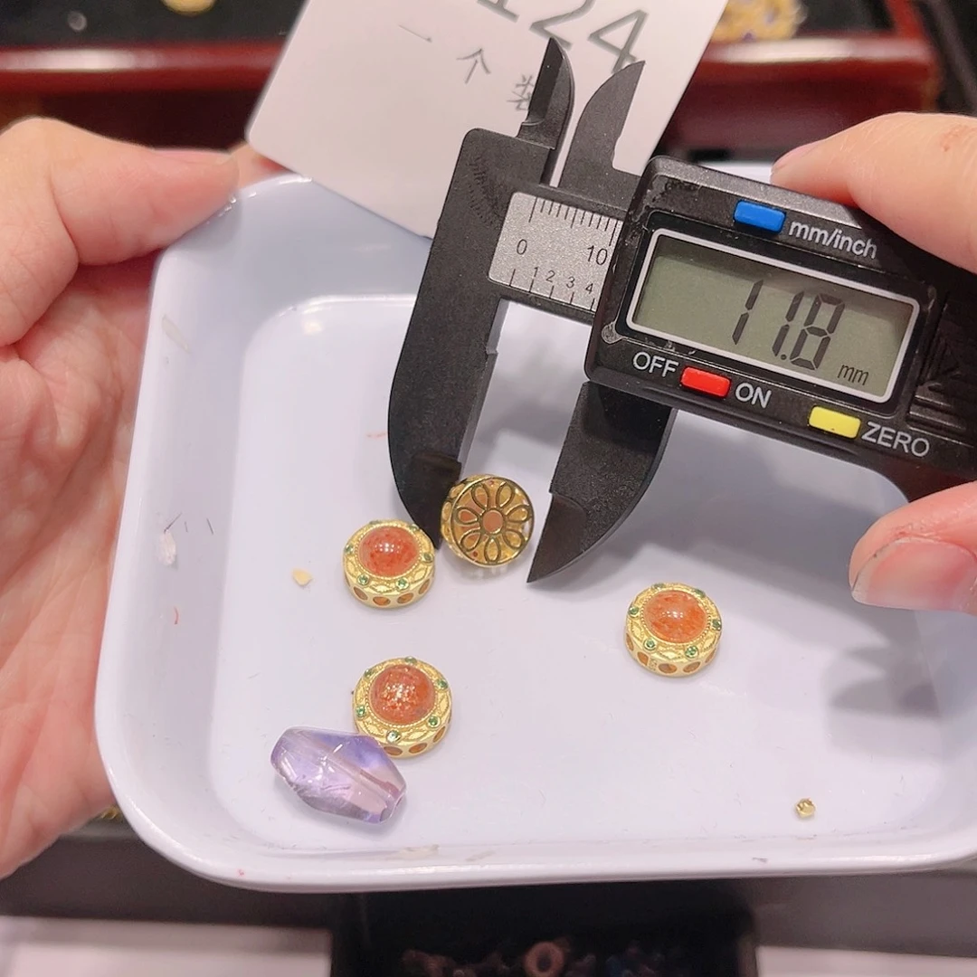 紫晶珠宝半成品银S925镀金镶嵌124