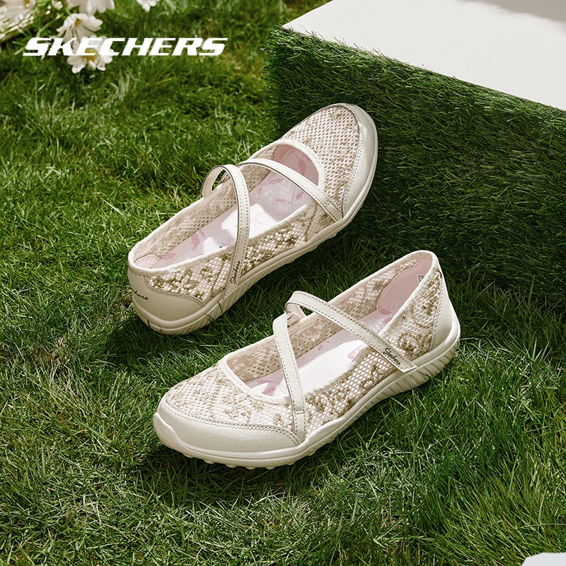 skechers斯凯奇休闲鞋女鞋新款复古玛丽珍单鞋蕾丝运动鞋通勤鞋子