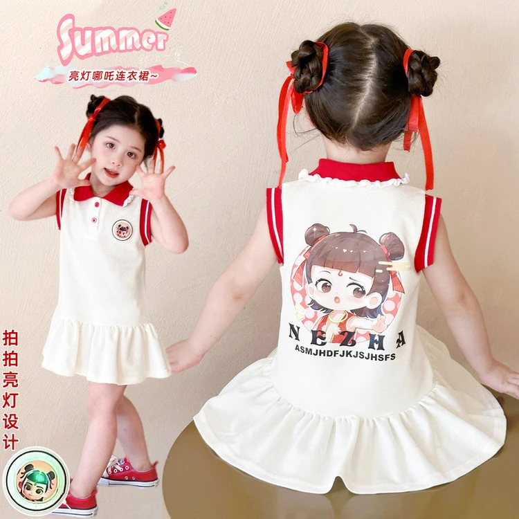 女童连衣裙2025新款夏装儿童中小童学院风裙子女宝宝无袖公主裙潮