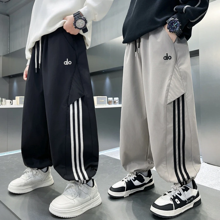 裤子休闲春秋字母印花男童中大童
