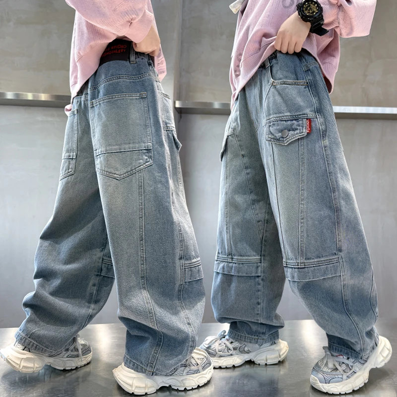 男童春秋款直筒牛仔裤大儿童装2025新款男孩15岁春季舒适裤子痞帅