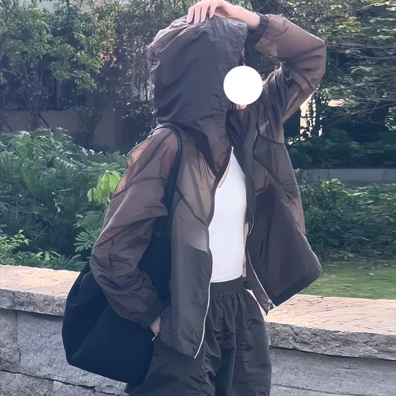 冷淡系流行时尚套装女2025夏季新款高级防晒连帽外套短裤两件套女