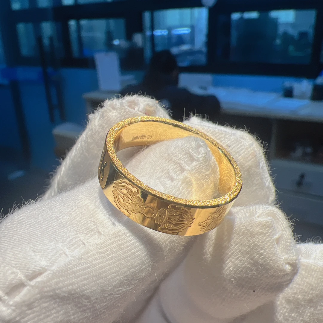 鸿沣黄金工厂足金9999吉言金戒指 克重可定制（下单前联系客服）