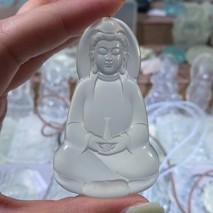 岫玉未镶嵌吊坠笑**云吊坠