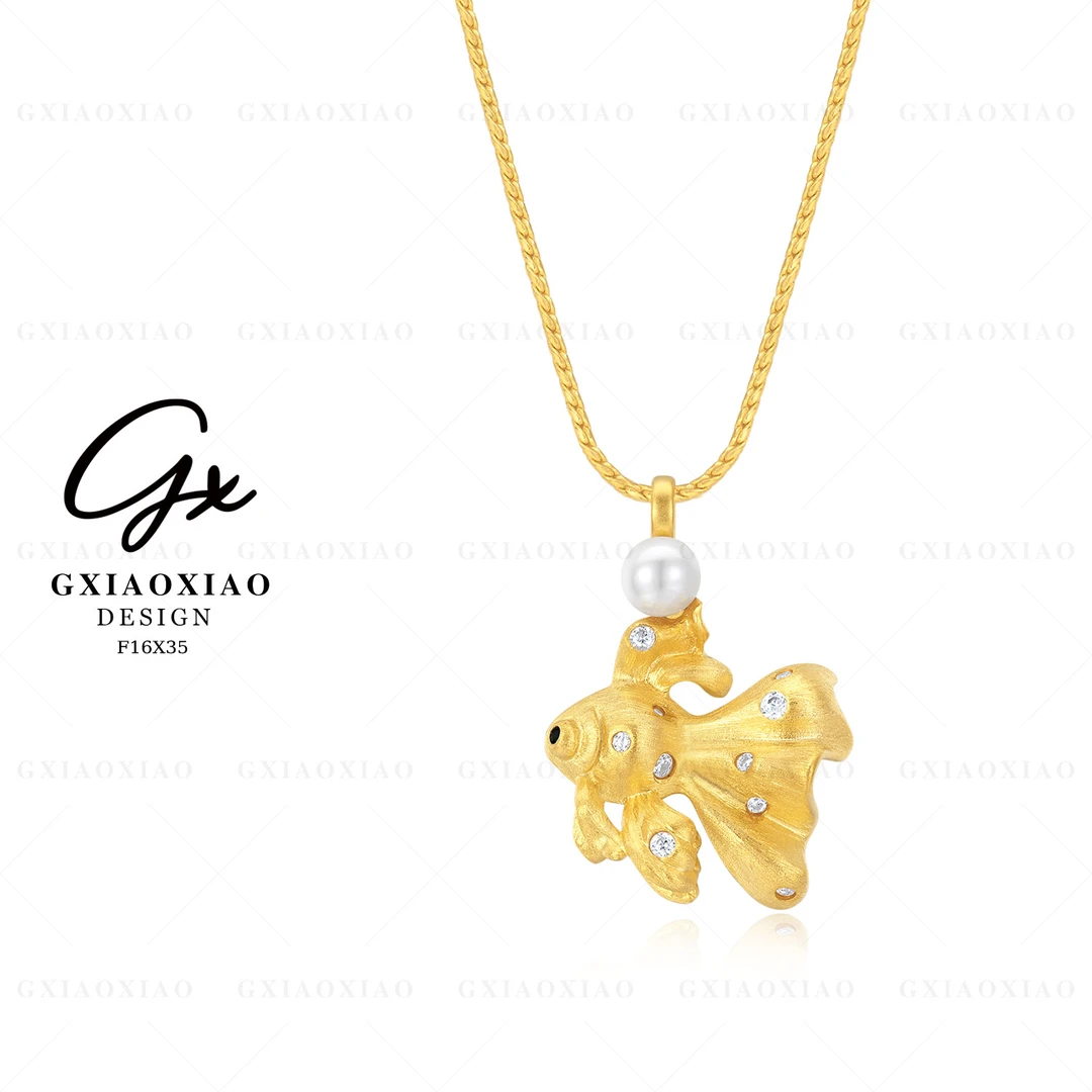 G XIAOXIAO 镀K金 【年年有鱼】轻奢气质高级新中式项链 F16X35