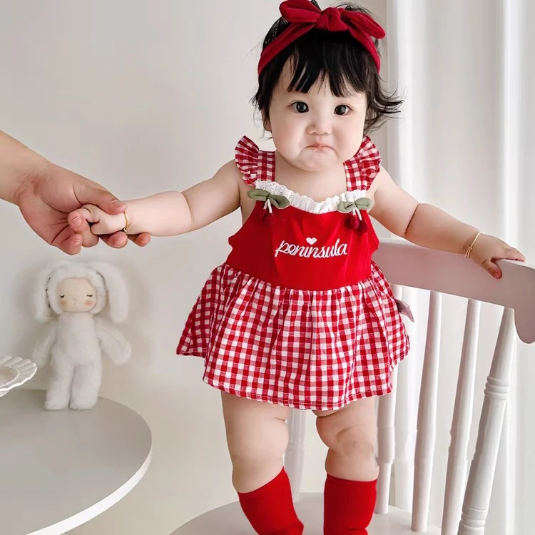 婴儿衣服夏季婴幼儿连体衣宝宝包屁衣周岁礼服公主吊带包屁裙夏装
