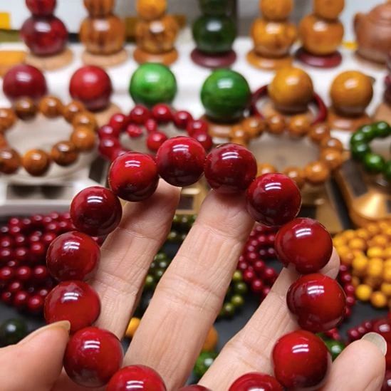 松木琥珀木手串1.6尺寸红油