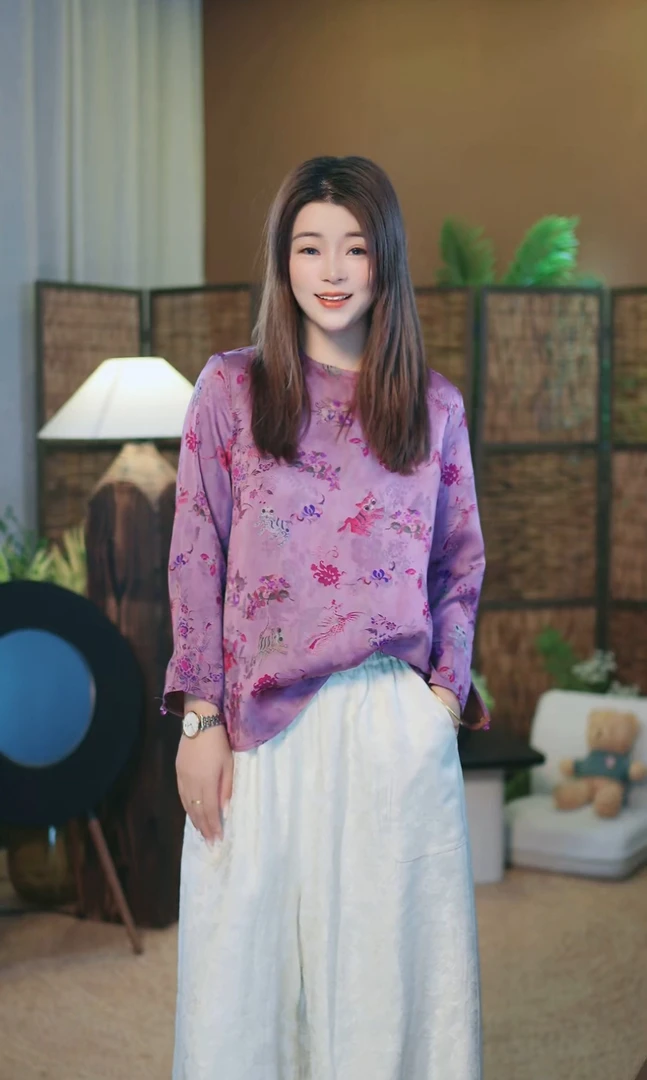 杯子家《蝴蝶圆领长袖打底》单穿打底舒适亲肤透气百搭款