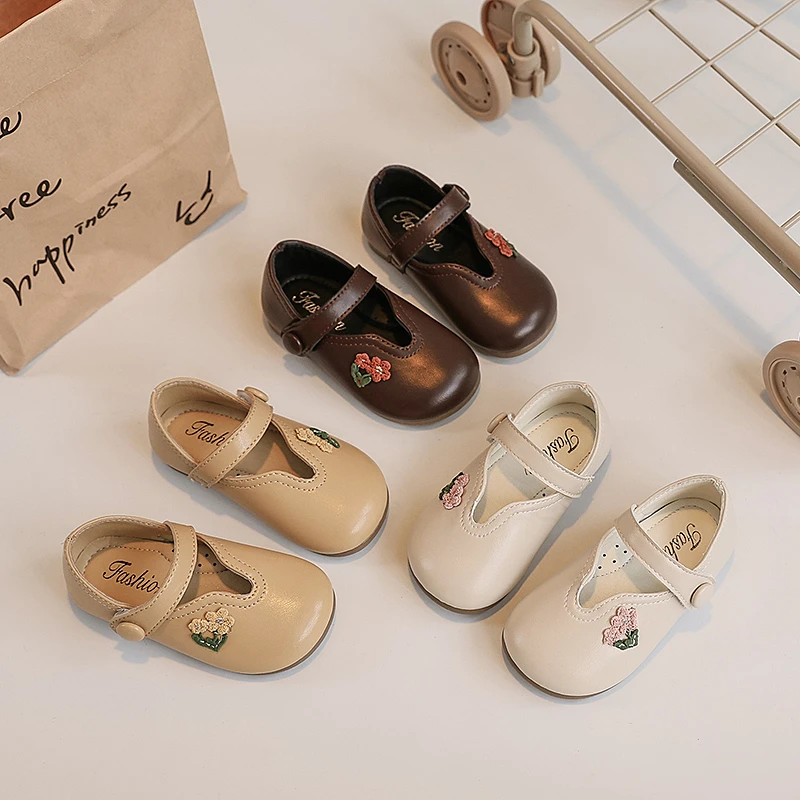 23-33春秋新款女童玛丽珍简约小皮鞋浅口软底公主单鞋A19