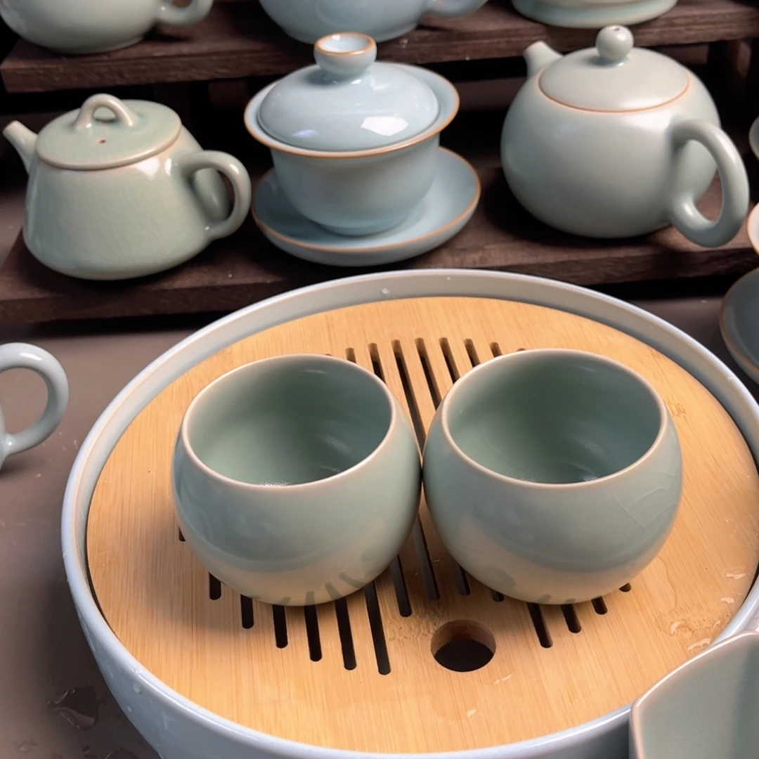 摆件陶瓷仿古釉龙蛋杯原矿