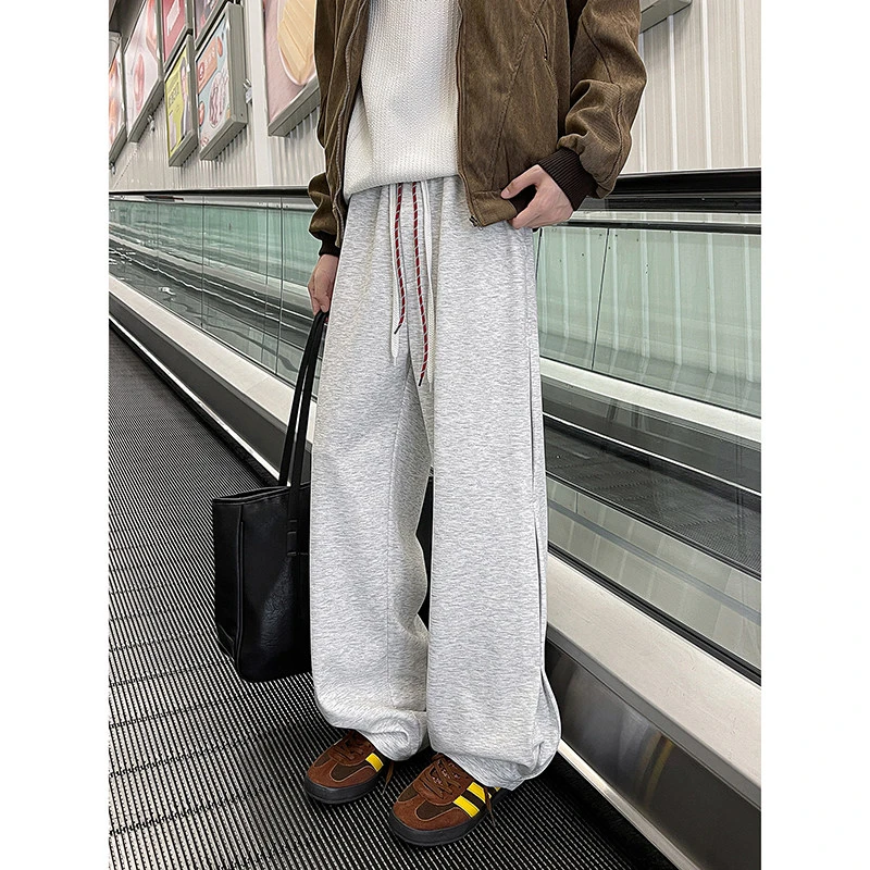 【拼色双抽绳】休闲慵懒风长裤经典个性褶皱百搭潮流裤子情侣卫裤秋