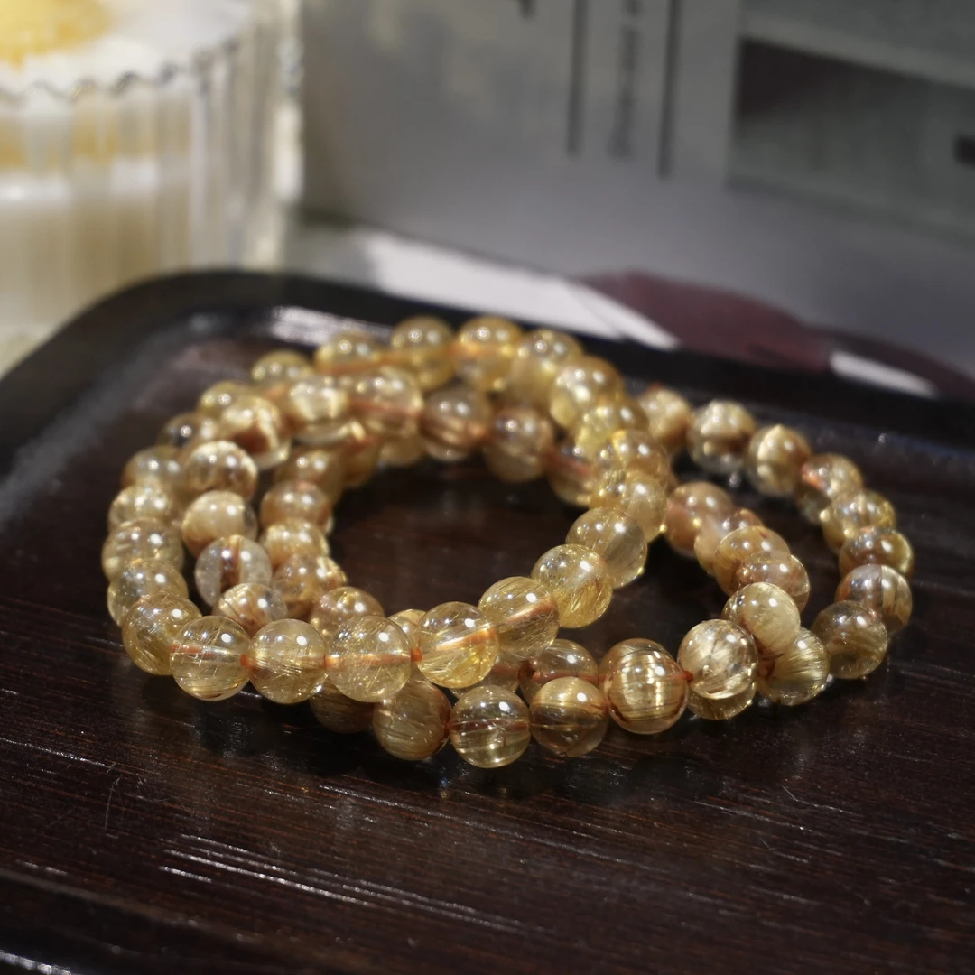 【书记甄选】天然金发晶单圈手链 多样性发一件 约8mm GCK987