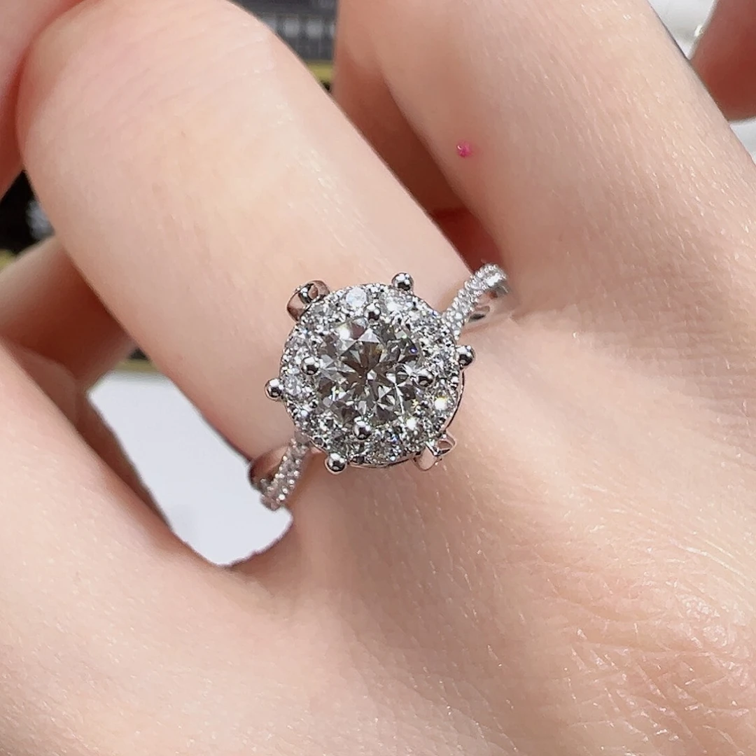 天然钻石戒指/指环18K金镶嵌DS25010085