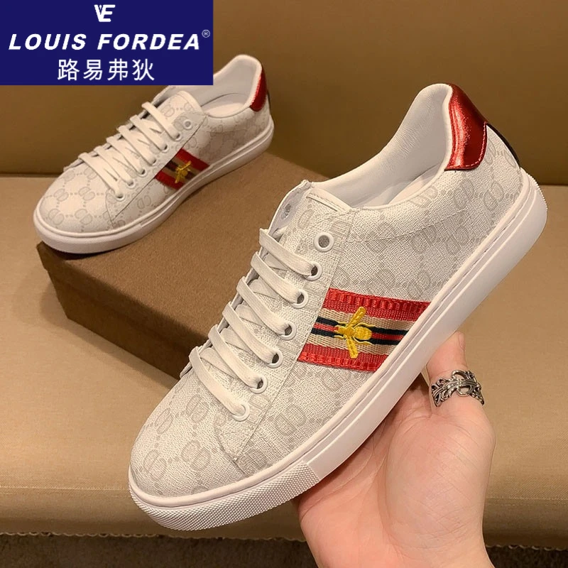 Louis Fordea/路易弗狄奢侈品男鞋2025新款潮流休闲板鞋小白鞋子