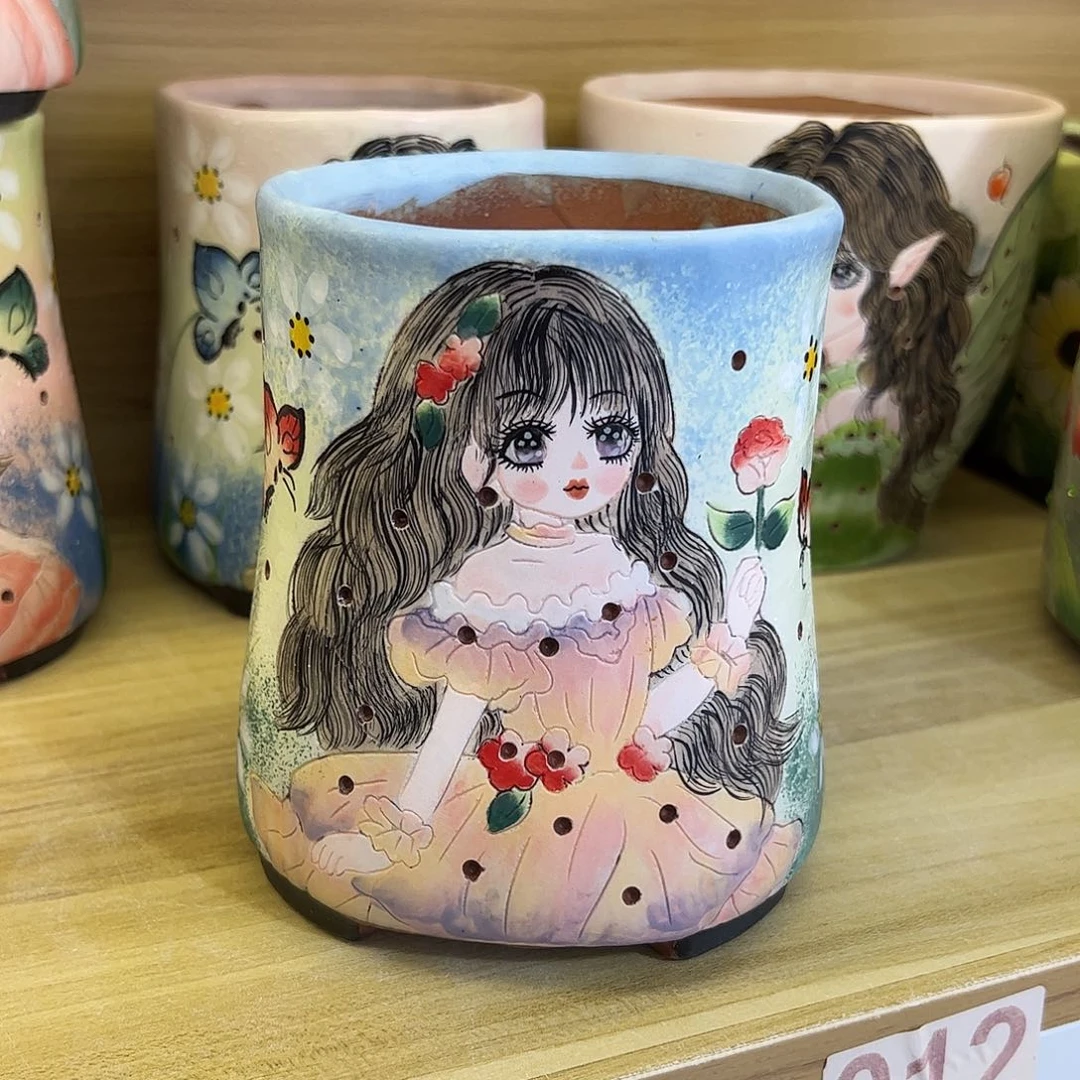 景德镇陶瓷花盆口10.5高14