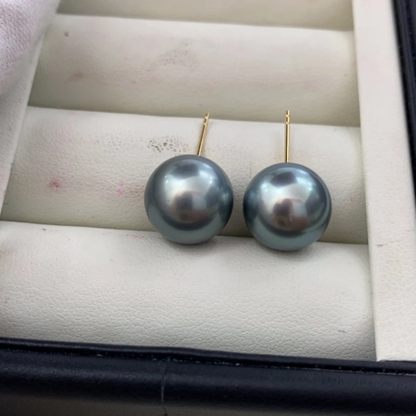【闪购商品】18K金镶嵌耳钉海水珍珠大****厂