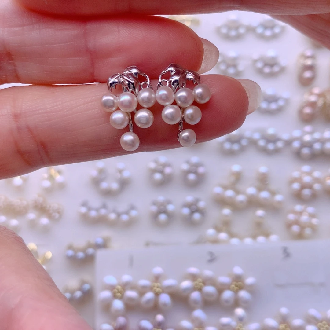 合金淡水珍珠耳饰