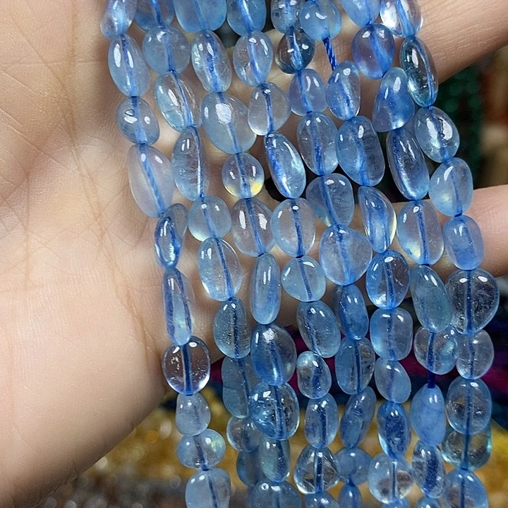 玛瑙/玉髓未镶嵌珠宝半成品天然海蓝宝一条