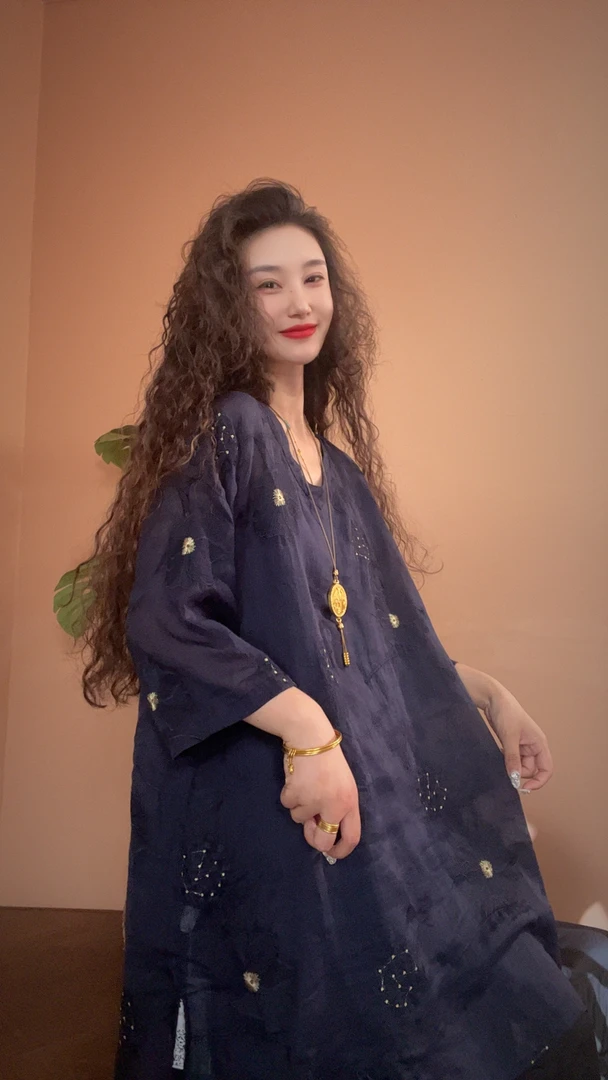 museguhui/木色古汇2120-8#刺绣复古国风休闲百搭气质苎麻衫