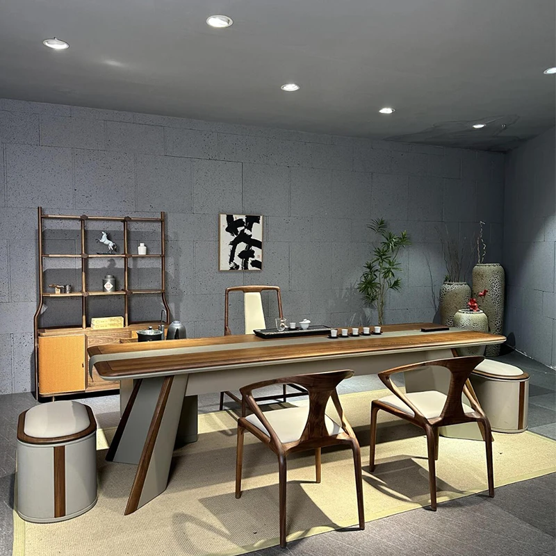 新中式黑胡桃木茶桌2025新款禅意简约实木现代高端家用客厅茶台