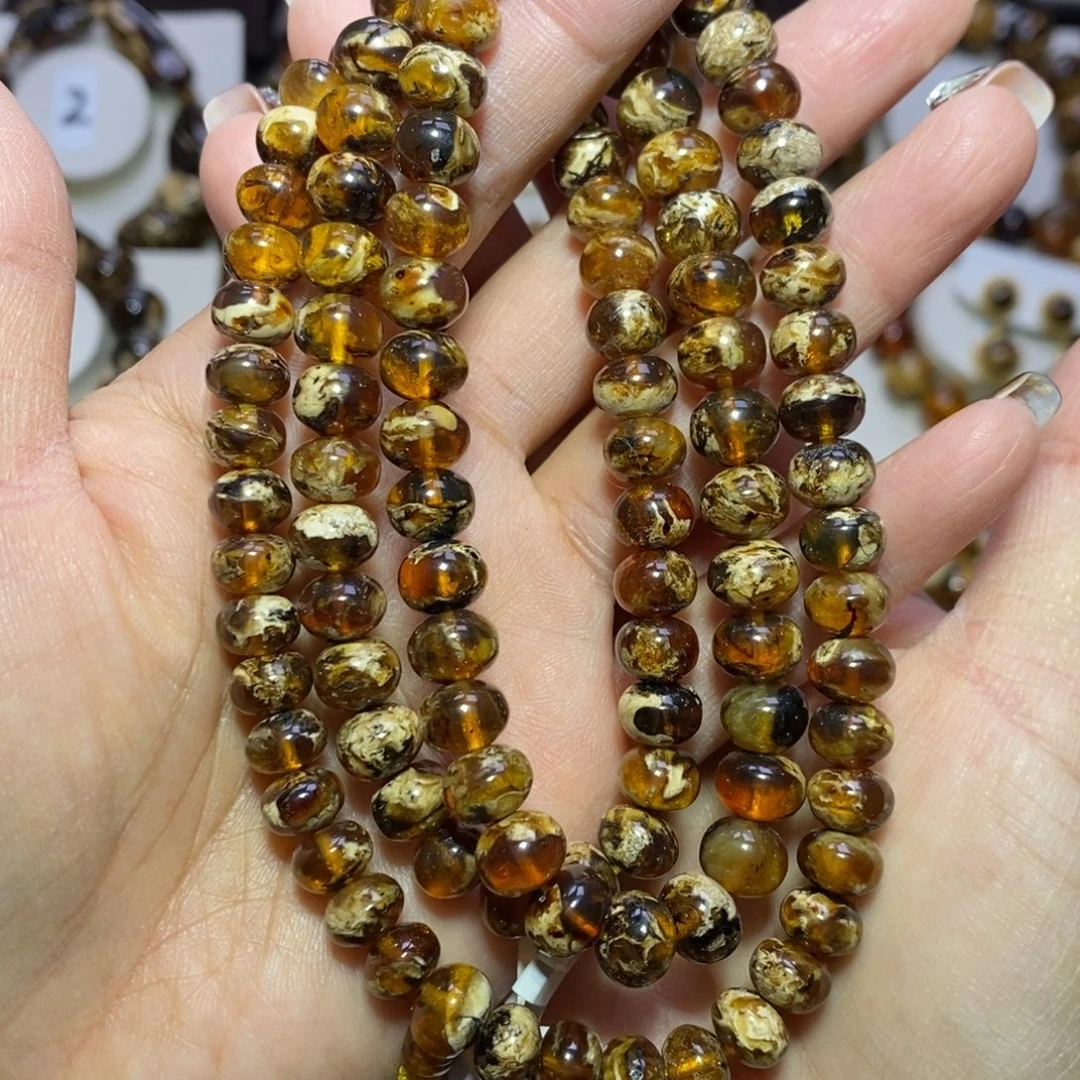 烙***活琥珀未镶嵌裸石溶洞8+