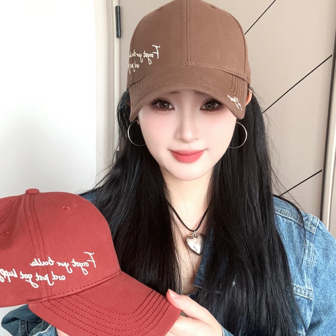 【佳镁帽业】新款硬顶加大加宽刺绣棒球帽侧边字母韩版大帽檐休闲