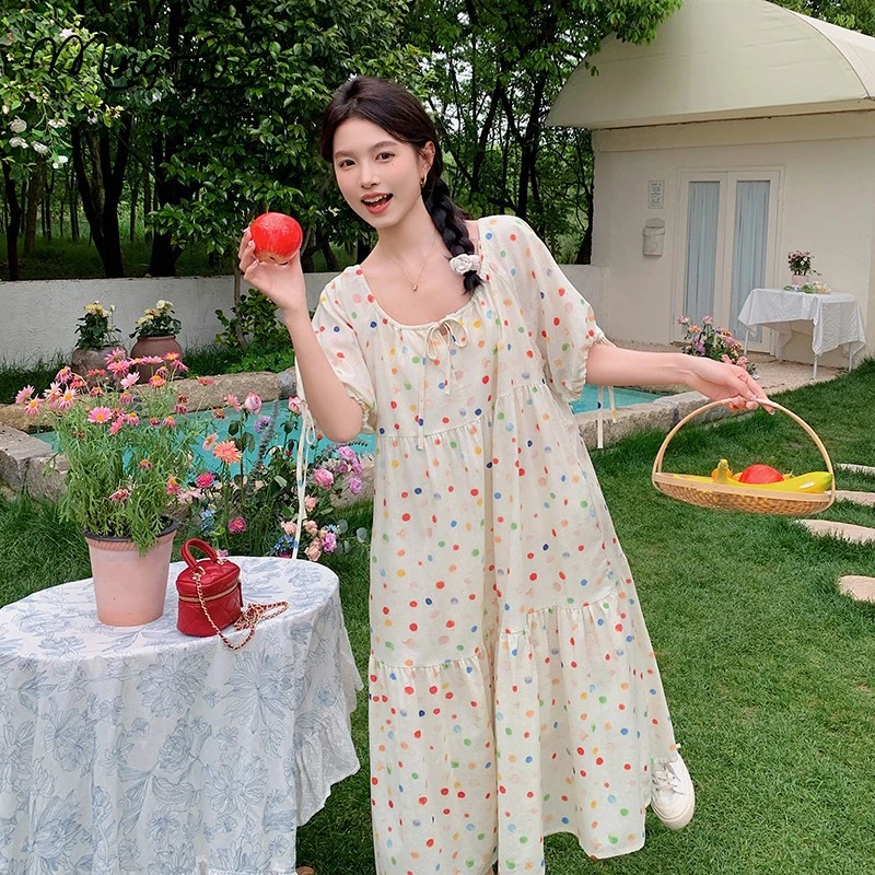 波点连衣裙女2025年夏季新款法式高级感温柔风多巴胺气质显瘦裙子