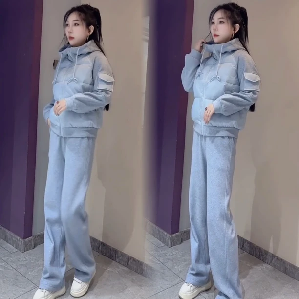 2025秋冬新款洋气宽松显瘦百搭气质高档网红同款减龄大码两件套女