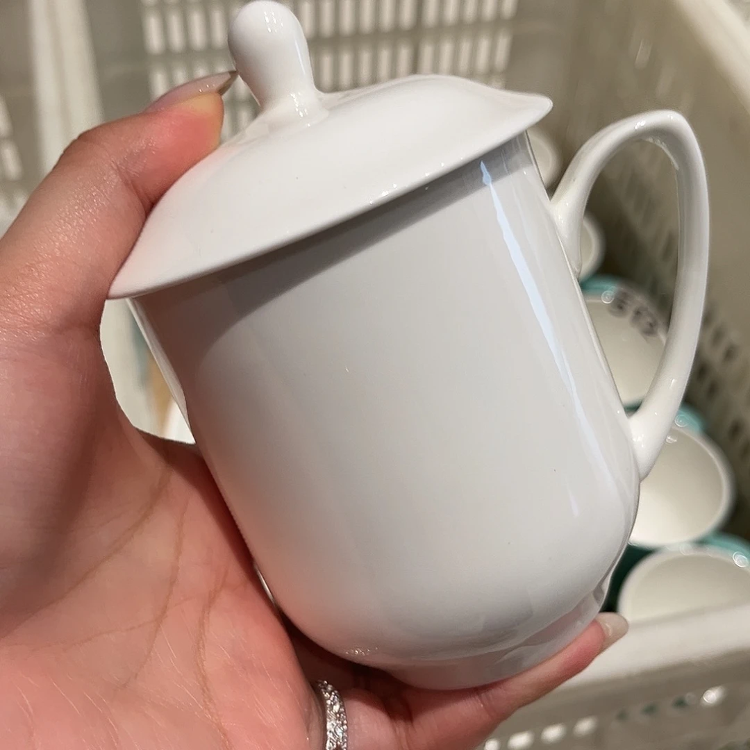 瓷片1号纯白中华盖杯350ml二级