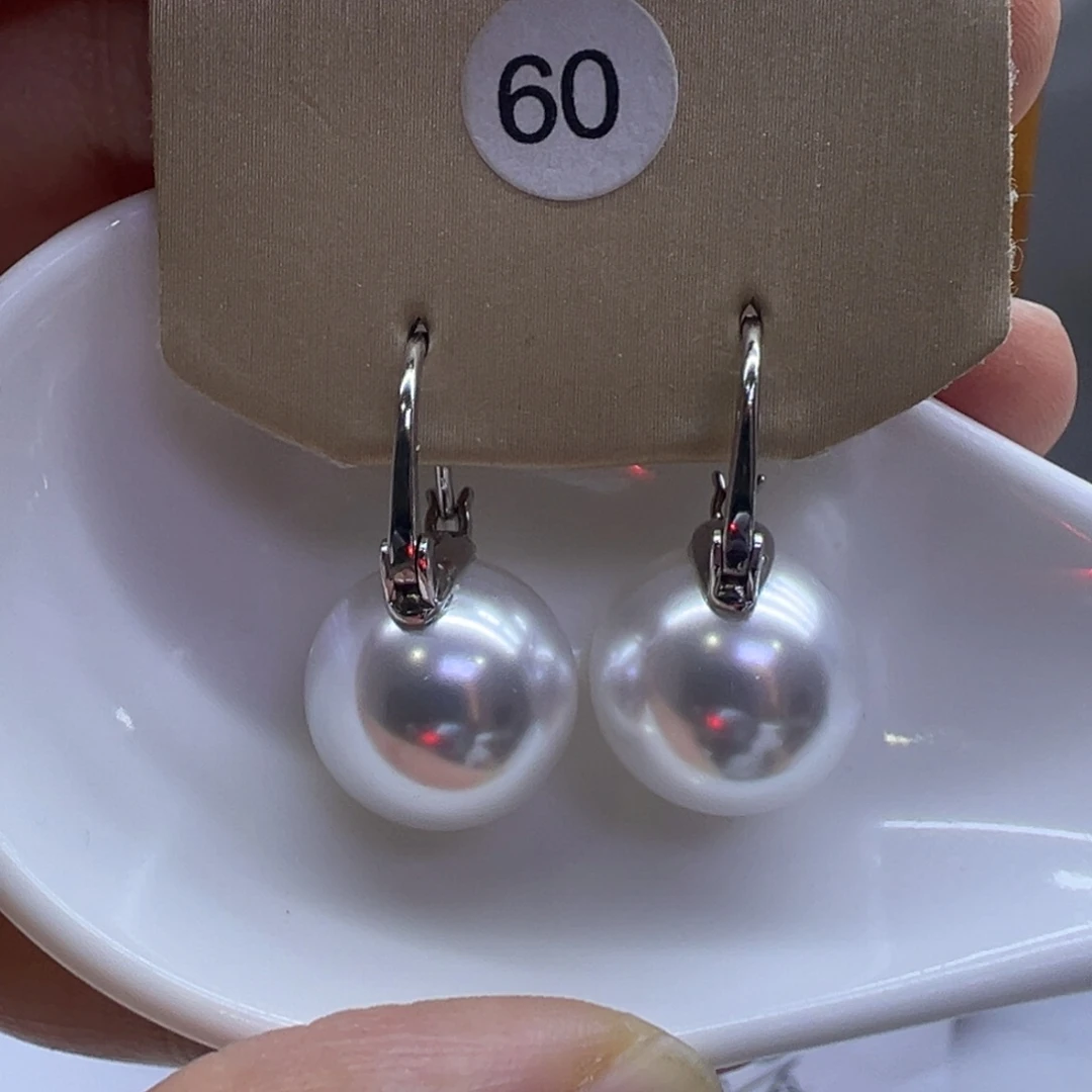 淡水珍珠银S925镶嵌耳饰