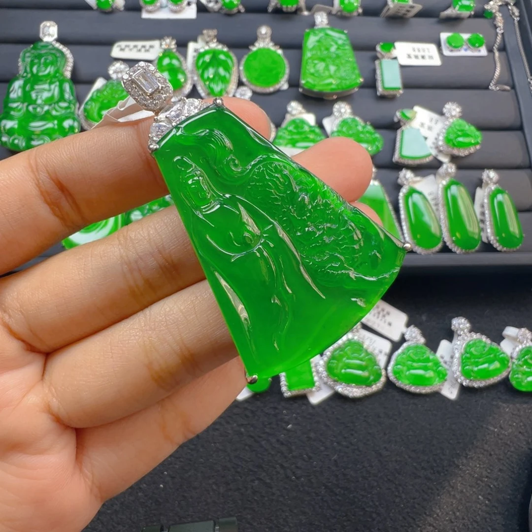 翡翠银S925镶嵌颈饰