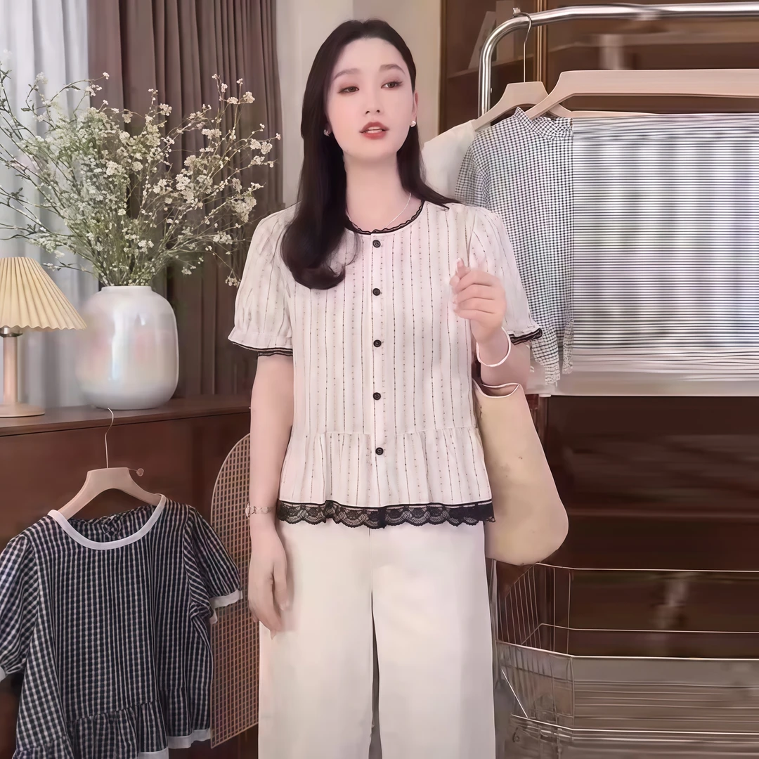 韩系潮流百搭夏季新款轻奢时尚气质日常休闲漂亮修身显瘦女装衬衫