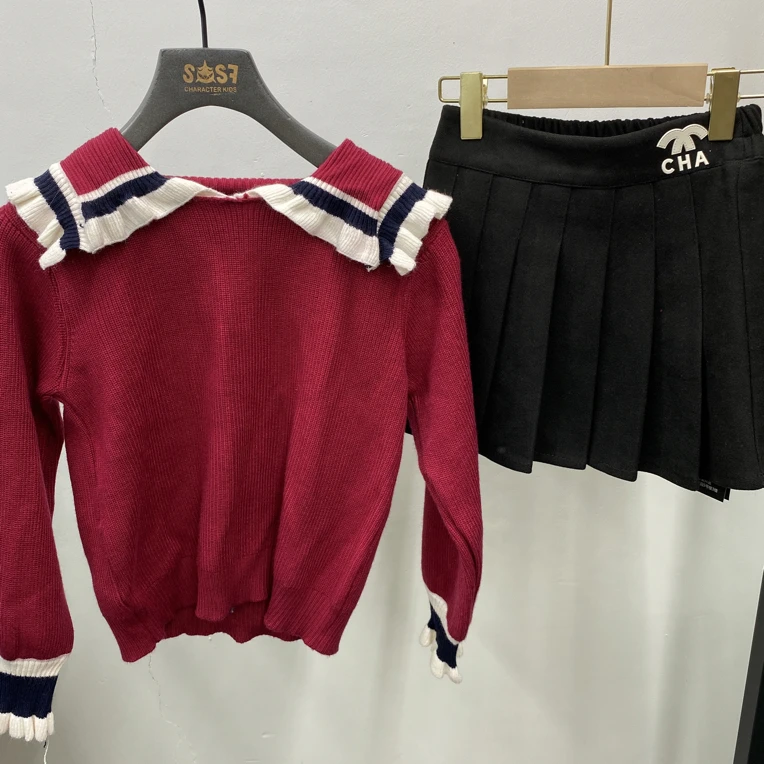断码清110码女童毛衣半裙两件 合适直接拍不退换