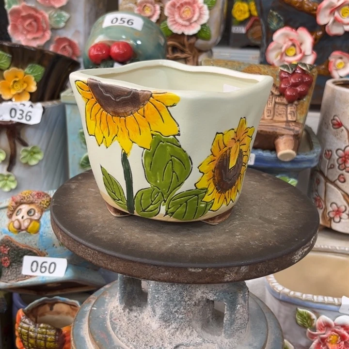 紫砂花盆粗陶材质多肉花盆