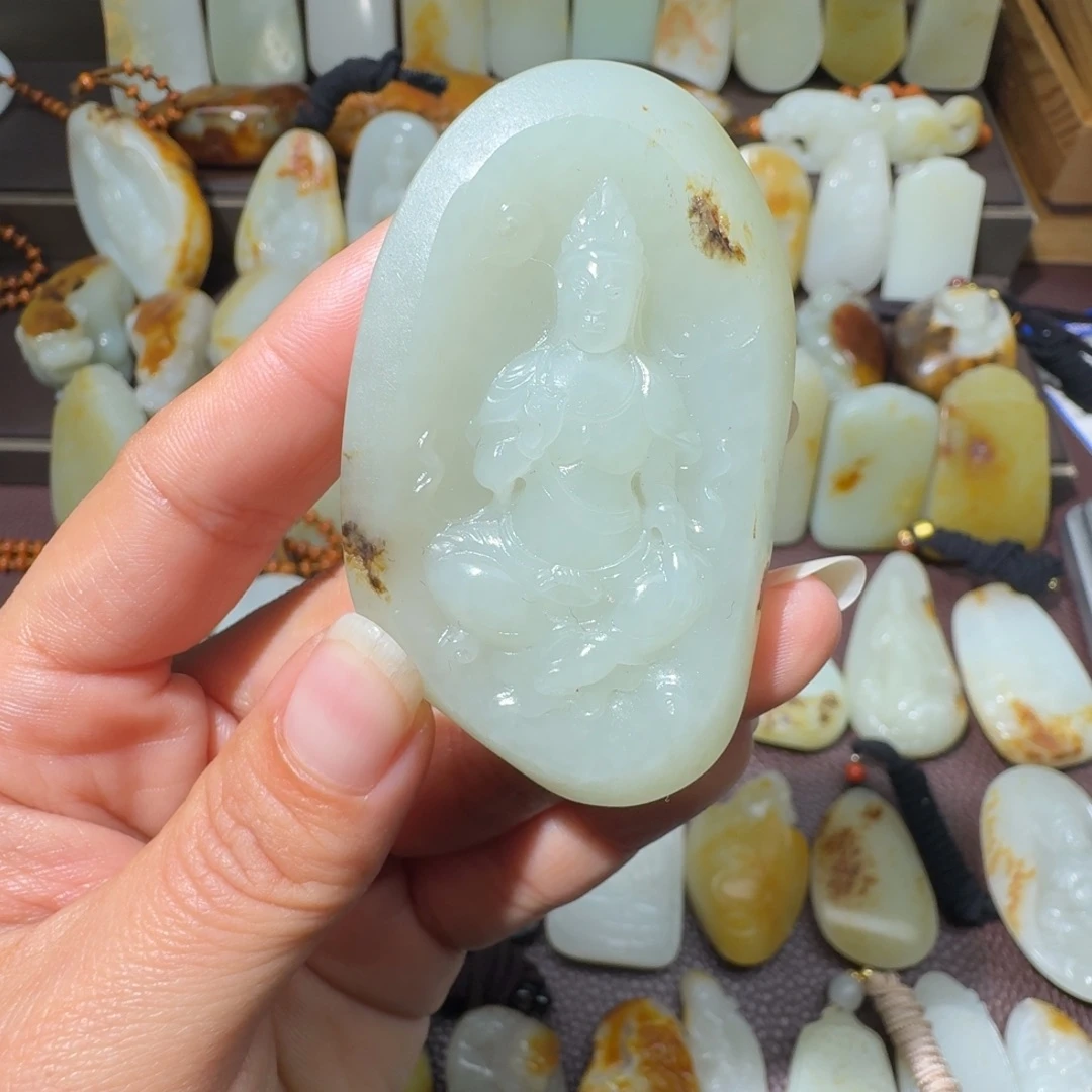 和田玉未镶嵌吊坠(不含链)