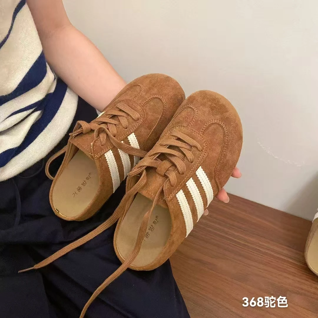 蜜蜜家｜包头款修面皮休闲风胶粘鞋包头拖软底休闲鞋百搭