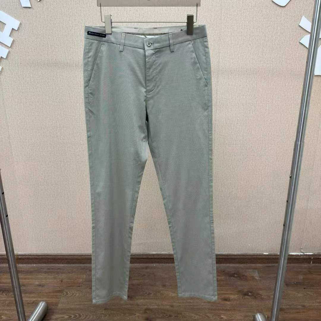 【秋映22】男士春夏咖色含桑蚕丝+莫代尔商务休闲裤