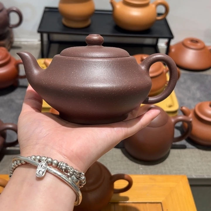 茶壶紫砂宜兴紫砂壶紫玉金砂