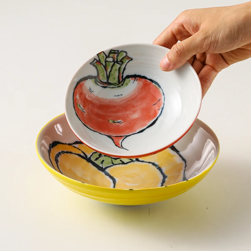 【福利品】小鹿田烧日本进口萝卜辣椒系列餐盘2只装