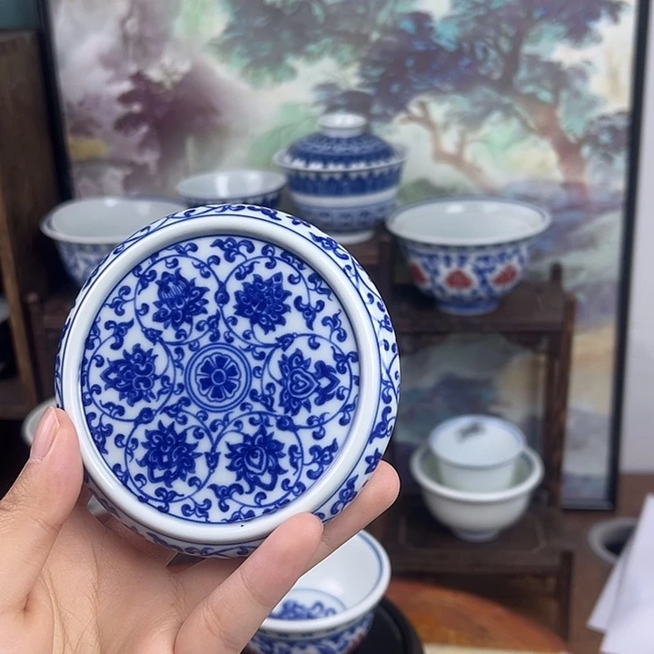 瓷其他缠枝莲盖置