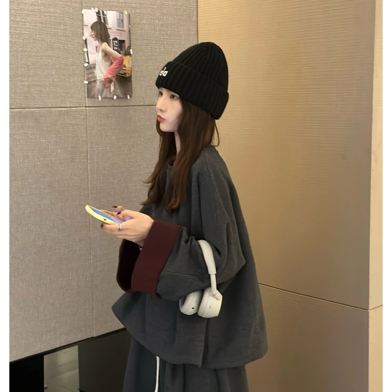 秋冬新款慵懒风韩系宽松遮肉减龄设计洋气百搭长袖卫衣9130