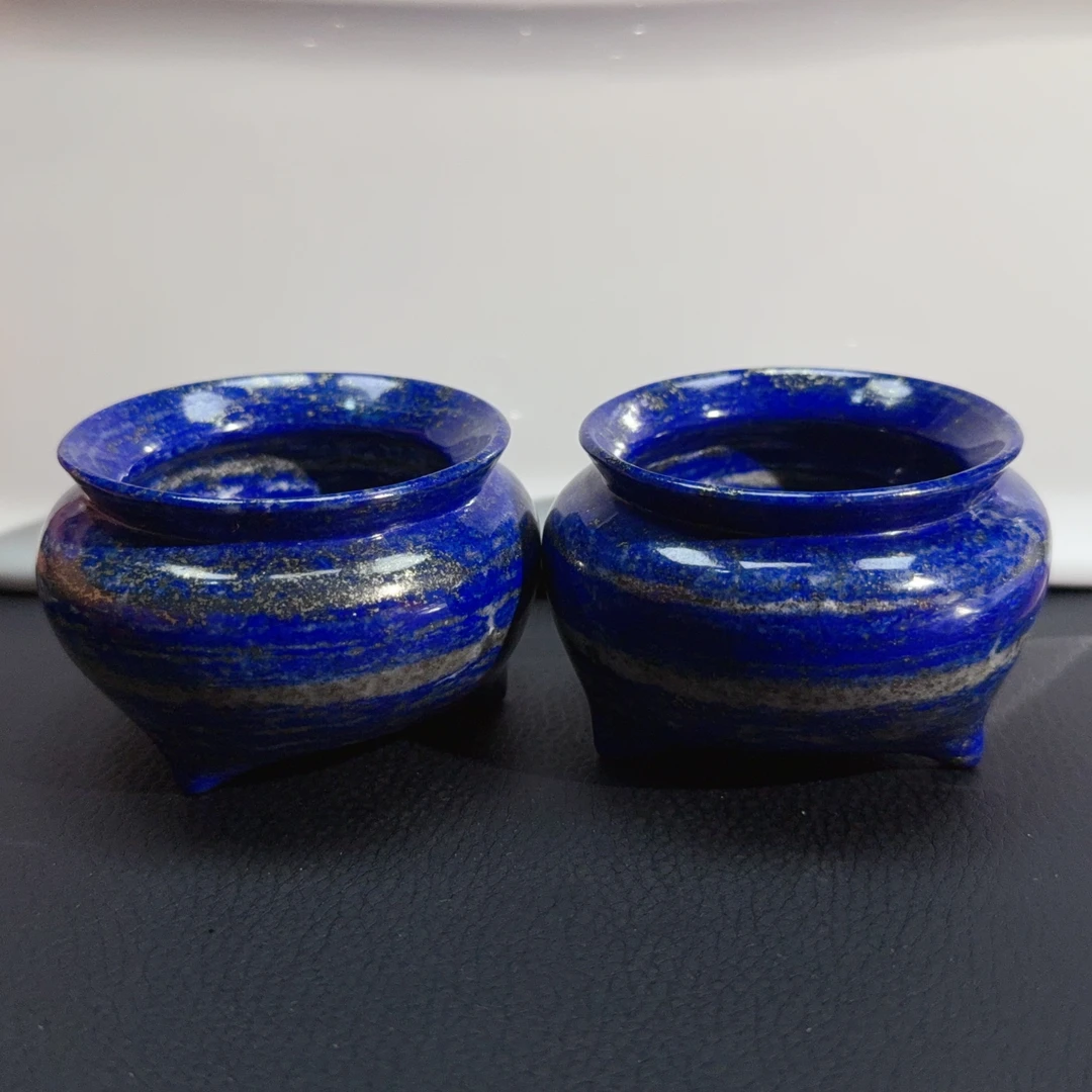 【伟伟鉴定】青金石 老矿料 香炉 70×44 有白有金 多样性发货发一件