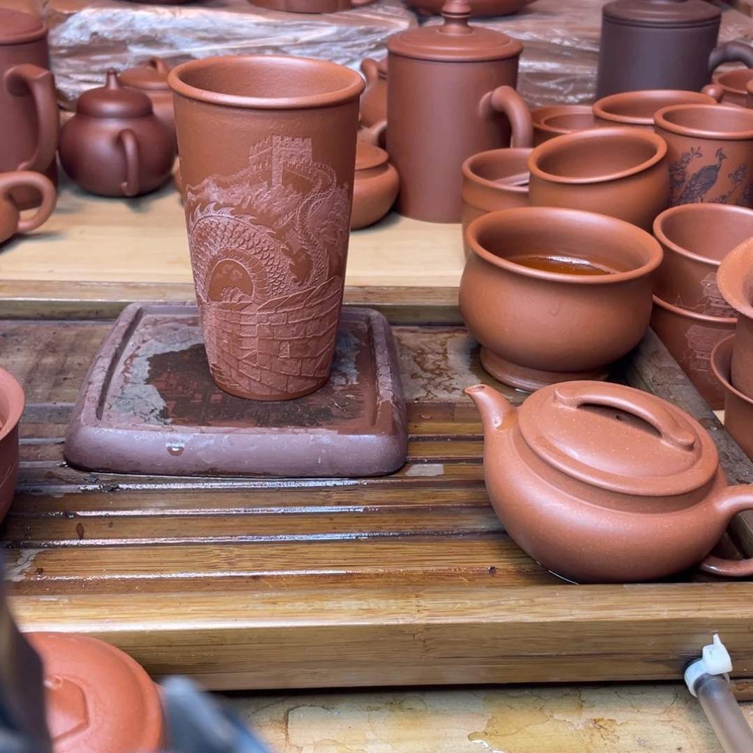 茶壶紫砂原矿赵庄朱泥大可乐杯