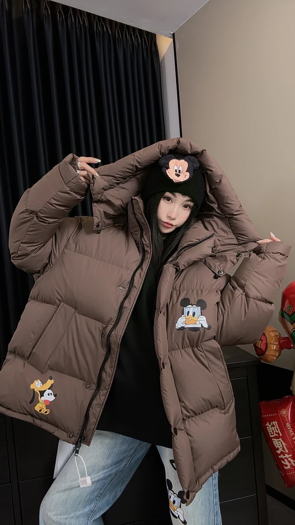 【劉發發】W448【咖色羽绒服】新款韩版百搭时尚高级保暖羽绒服